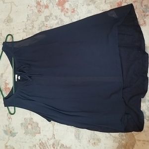 Merona Navy Blue Sheer Sleeveless Top
